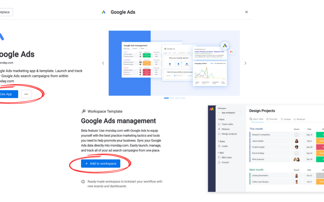 Integrer din Google Ads kampagneproces med monday.com